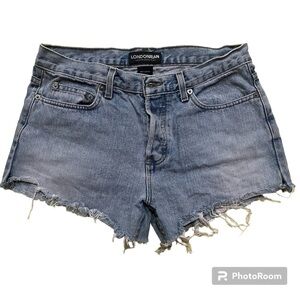 LONDONJEAN size 6 denim jean cut off shorts button fly